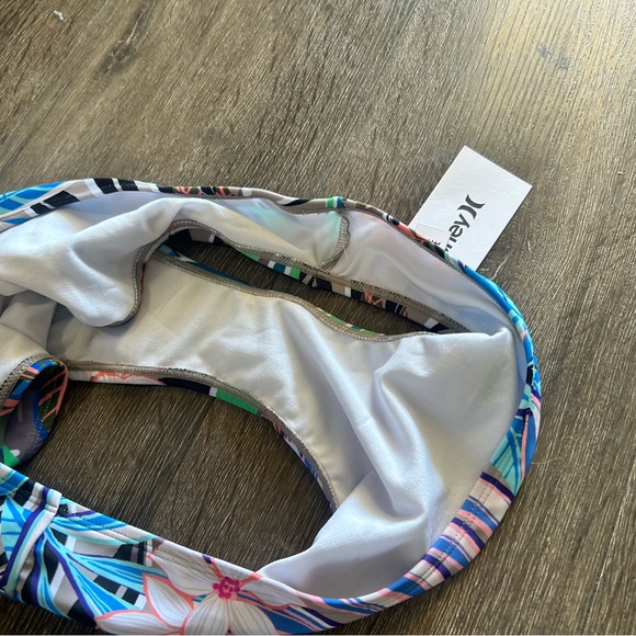 Hurley Women's Leafy Print Bikini in Blue and Green - Picture 4 of 6